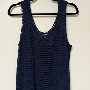 Tribal Women's Deep Blue Crochet Tank Top